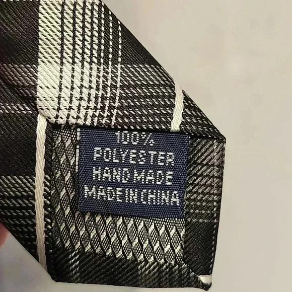 Croft & Barrow Men's Necktie, Black and White Plaid Gradient, Suit Tie 3"‎ x 60" - Picture 5 of 6